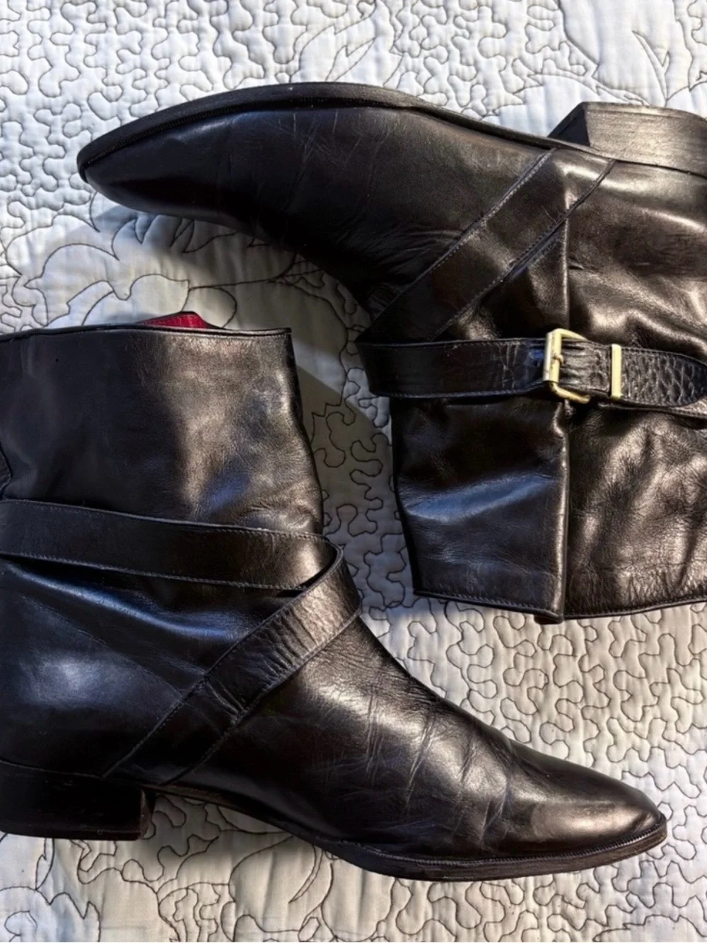 💥Yves Saint Laurent YSL Paris Tom Ford Era Leather Ankle Strap Boots Sz 9🧡